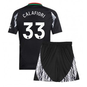 Arsenal Riccardo Calafiori #33 Dětské Venkovní dres komplet 2024-25 Krátký Rukáv (+ trenýrky)